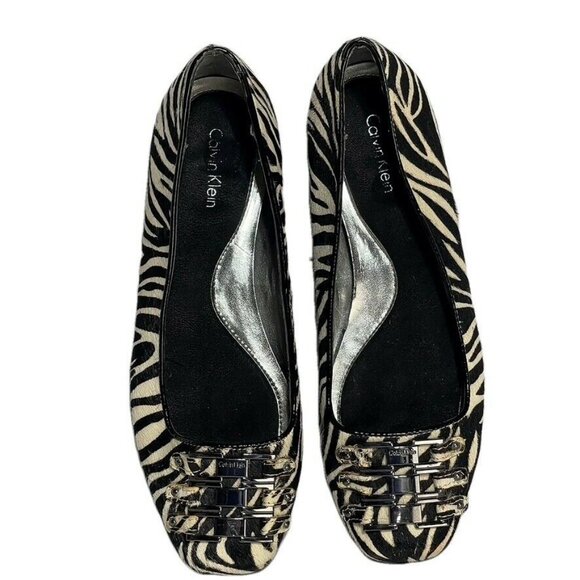 Calvin Klein Pazia Zebra Print Ballet Flats Size 7.5M - Picture 13 of 13